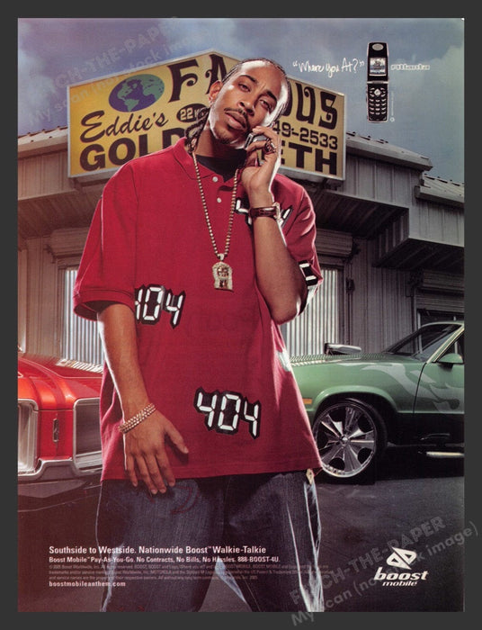 2005 Boost Mobile Ludacris Walkie-Talkie Print Advertisement Ad