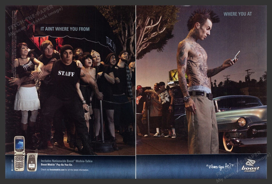 2006 Boost Mobile Travis Barker Print Advertisement (2 Pages)