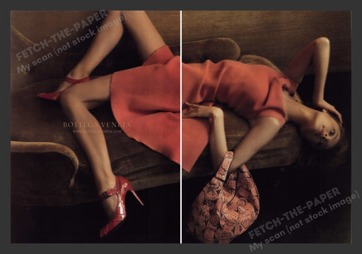 Bottega Veneta 2000s Print Advertisement (2 pages) 2007 Long Legs Shoes Handbag Fetch the Paper!