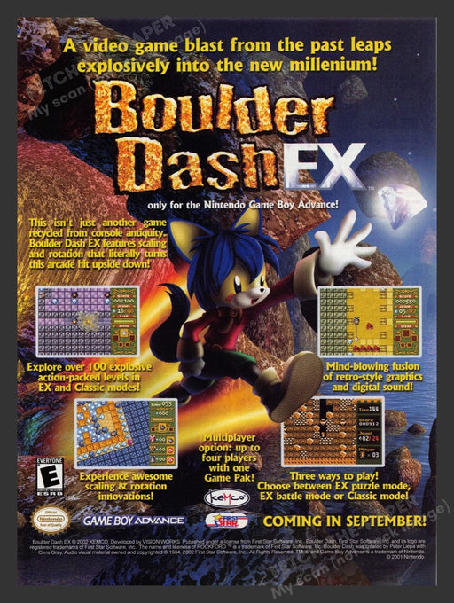 2002 Boulder Dash EX Video Game Print Advertisement