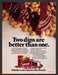 1984 Brach's Chocolate Covered Peanuts & Clusters Candy Print Advertisement Ad