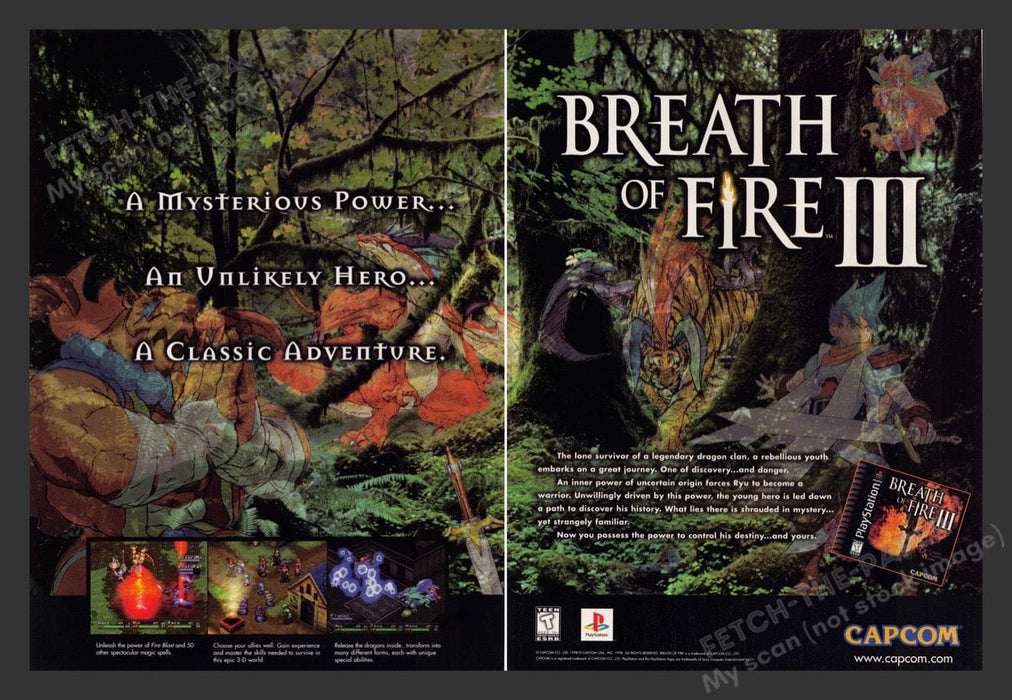 1998 Breath of Fire III Video Game Print Advertisement (2 Pages)