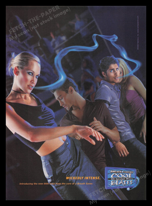 Breath Savers 2000s Print Advertisement Ad 2000 Cool Blasts Breath Dancing Club Fetch the Paper!