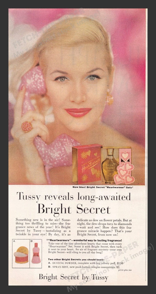 1956 Bright Secret "Heartwarmer" Sets Color Print Advertisement Ad