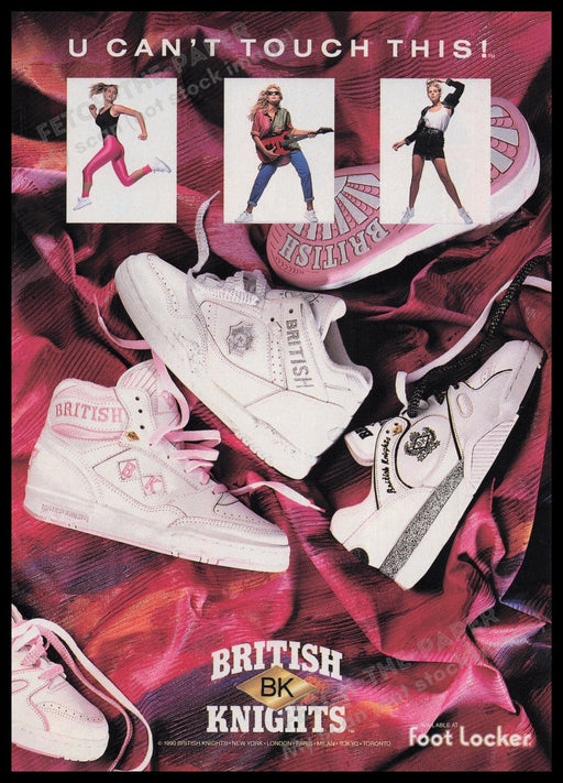 British Knights Shoes 1990s Print Advertisement Ad 1990 BK Foot Locker Fetch the Paper!
