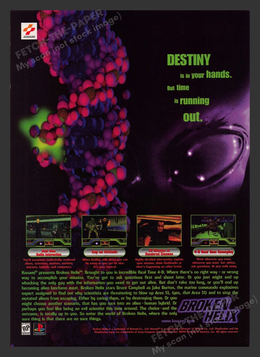 1997 Broken Helix "Destiny" Video Game Print Advertisement