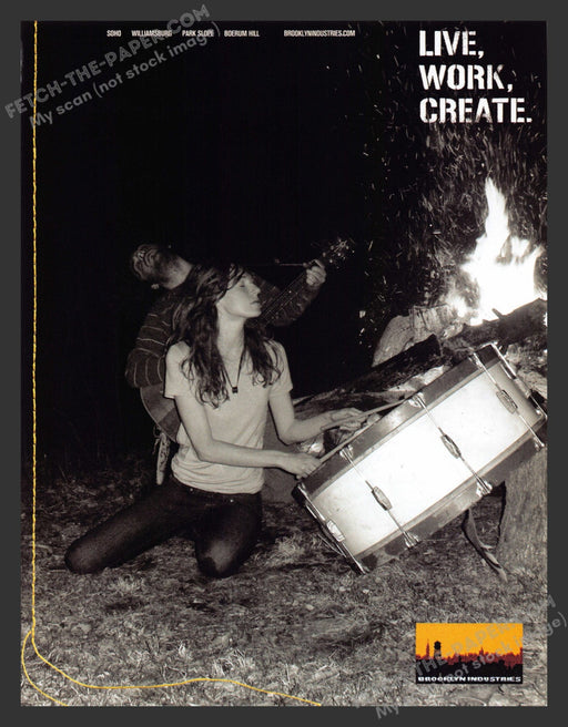 2006 Brooklyn Industries Clothing "Live, Work, Create" Print Advertisement Ad.