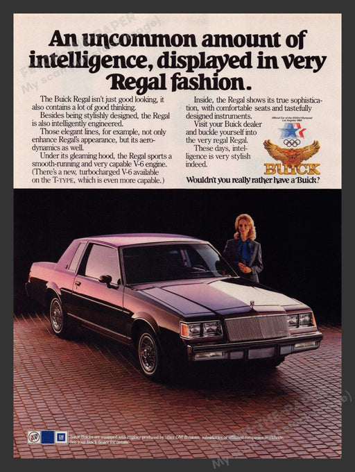 Buick 1980s Print Advertisement Ad 1983 Regal Car Promo Fetch the Paper!
