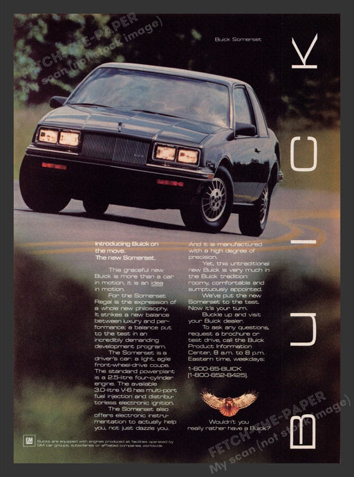 1984 Buick Somerset "Buick on the Move" Print Advertisement Ad