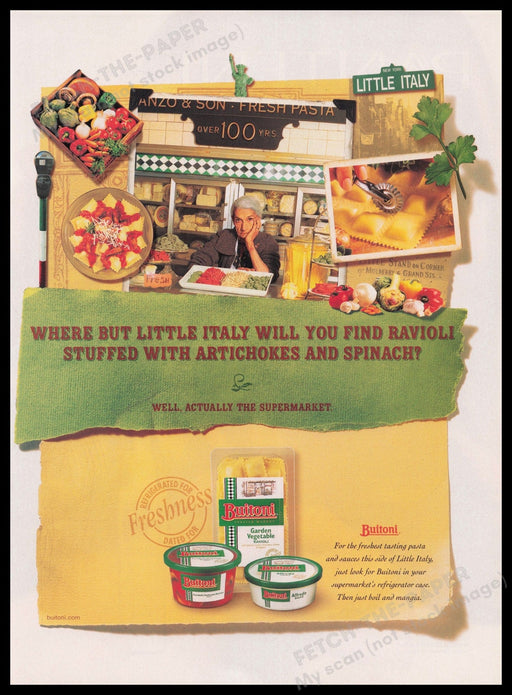 Buitoni 2000s Print Advertisement Ad 2003 Fetch the Paper!
