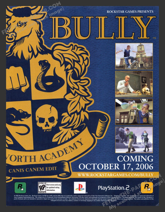 2006 Bully Rockstar Games Video Game Print Advertisement.