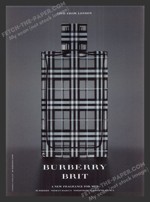 2005 Print Advertisement Burberry Brit Men Fragrance Cologne Ad.