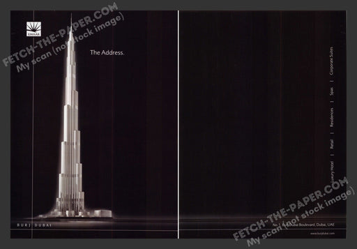 2005 Print Advertisement 2 Page Burj Dubai "Khalifa" UAE Travel International Ad.