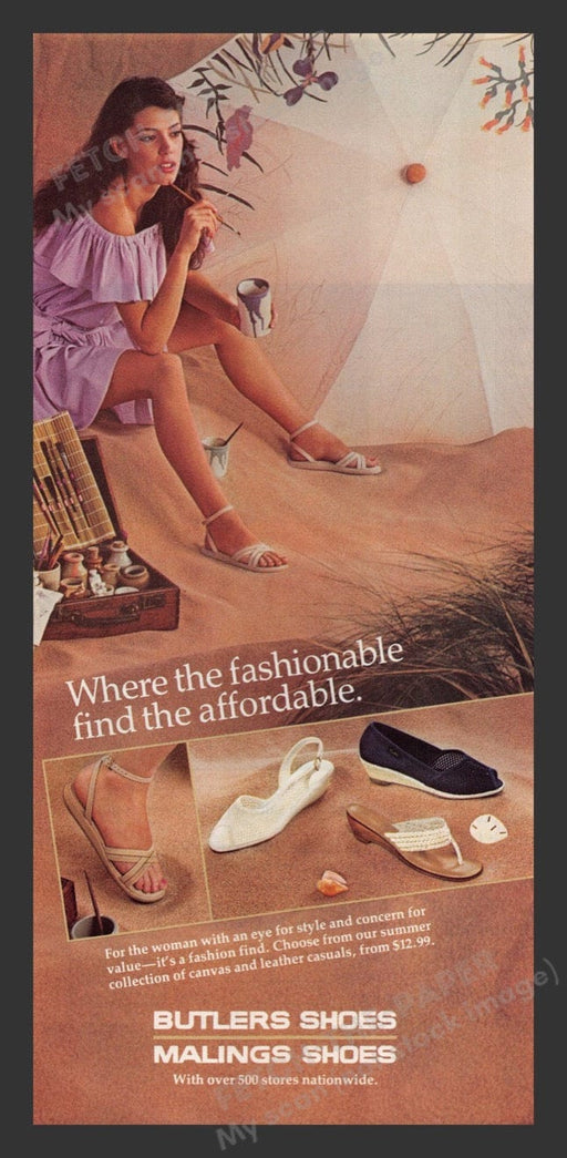 1983 Butlers Malings Shoes Sandals Legs Print Advertisement Ad