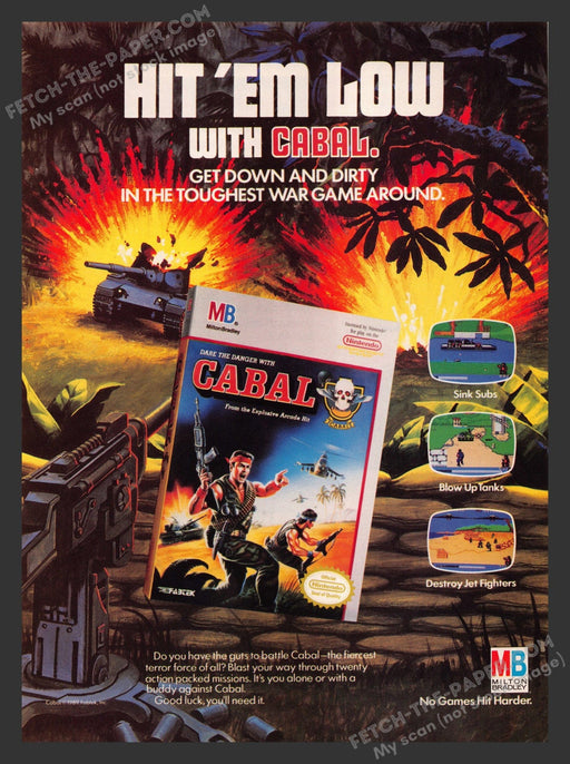 1990 Print Advertisement Cabal Video Game Ad.