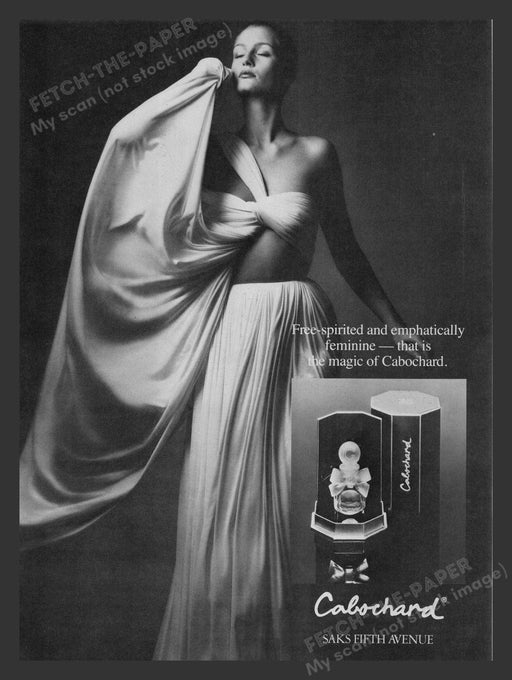 Cabochard Perfume Sexy Model Saks Fifth Avenue 1980s Print Advertisement 1980 Fetch the Paper!