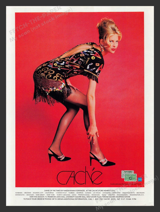 Cache Women's Shoes Sexy Legs 1990s Print Advertisement Ad 1992 Fetch the Paper!