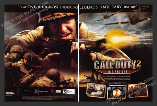2005 Print Advertisement 2 Page Call of Duty 2: Big Red One Video Game Ad.