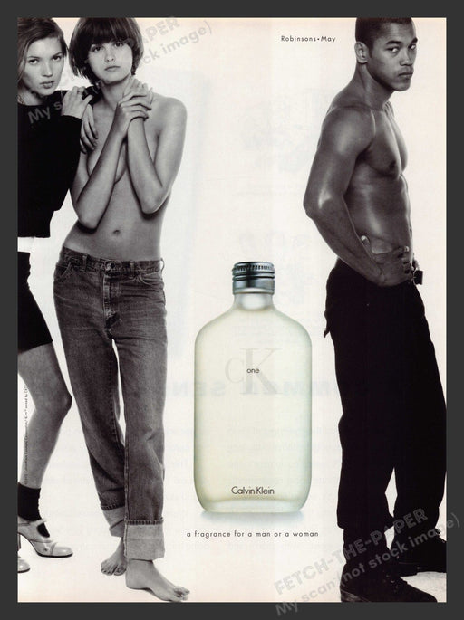 Calvin Klein 1990s Print Advertisement 1995 CK One Fragrance Men Women Fetch the Paper!