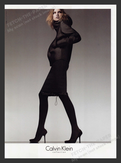 Calvin Klein 2000s Print Advertisement 2007 Tall Lanky Model Legs Tights Fetch the Paper!