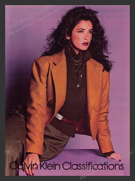 Calvin Klein Classifications Woman Suit 1980s Print Advertisement Ad 1985 Fetch the Paper!