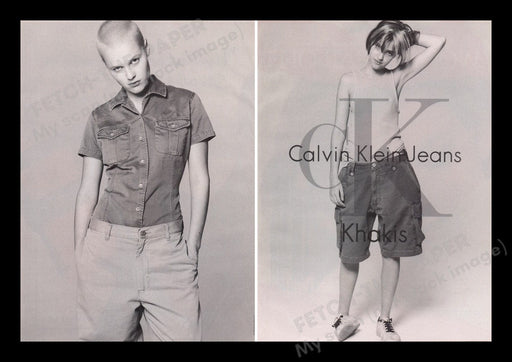 Calvin Klein Clothing 1990s Print Advertisement Ad (2 pgs) 1996 Androgynous Teen Fetch the Paper!