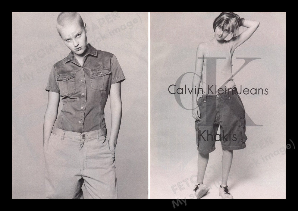 Calvin Klein Clothing 1990s Print Advertisement Ad (2 pgs