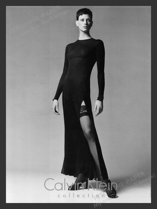 Calvin Klein Collection Stocking Androgynous 1990s Print Advertisement Ad 1993 Fetch the Paper!