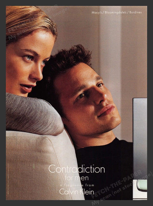2000 Calvin Klein Contradiction for Men Fragrance Print Advertisement Ad