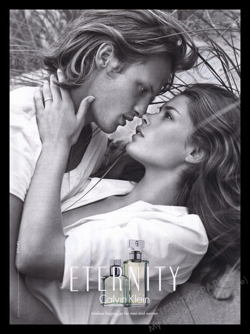 Calvin Klein Eternity 2000s Print Advertisement Ad 2007 Fragrance Couple Beach Fetch the Paper!