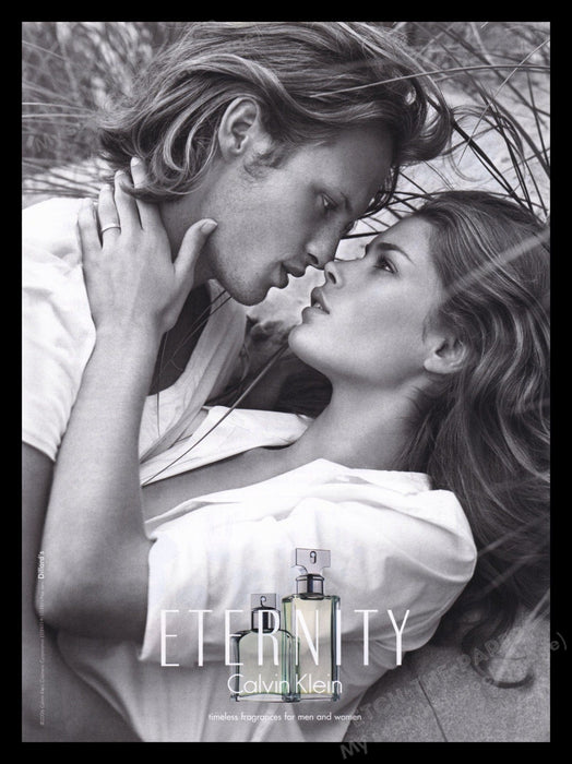 Calvin Klein Eternity 2000s Print Advertisement Ad 2007 Fragrance Couple Beach Fetch the Paper!
