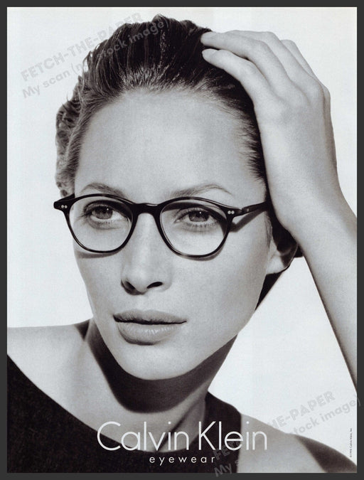 Calvin Klein Eyewear Christy Turlington 1990s Print Advertisement Ad 1996 Fetch the Paper!