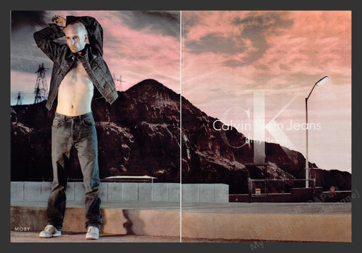 2000 Calvin Klein Jeans Dirty Denim Moby Music Print Advertisement (2 Pages).