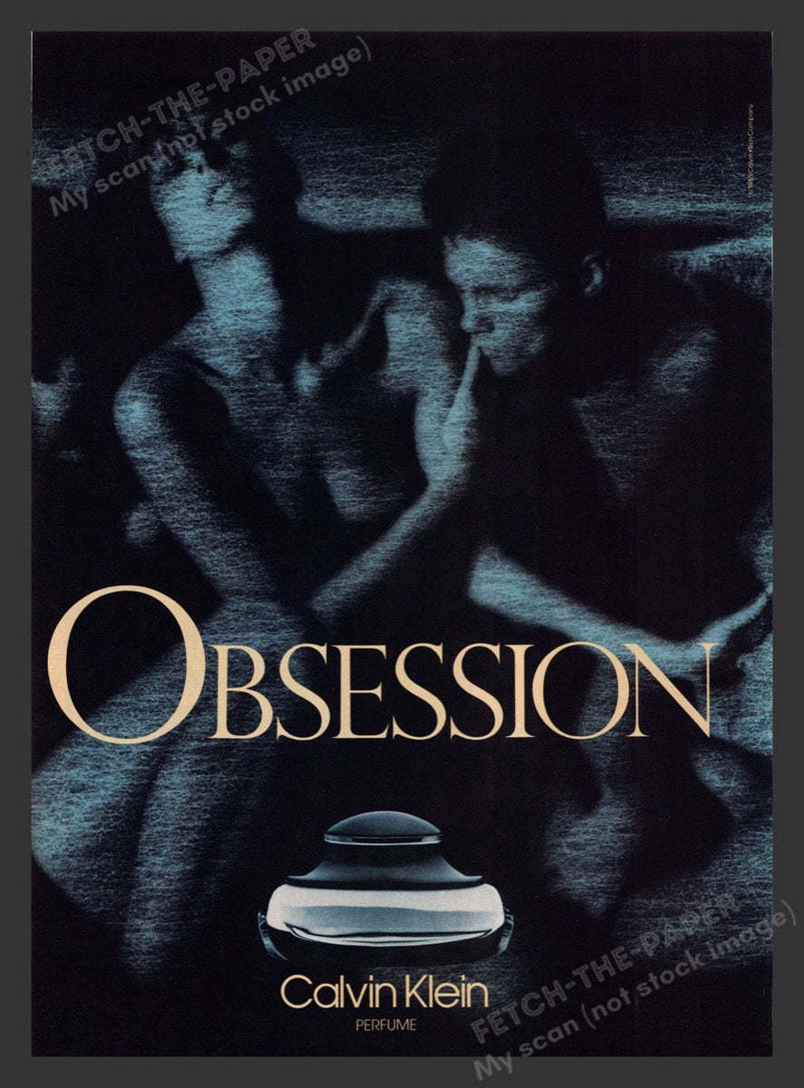 Calvin Klein Obsession Perfume Bare Bodies 1980s Print Advertisement calvin-klein-obsession-perfume-bare-bodies-1980s-print-advertisement