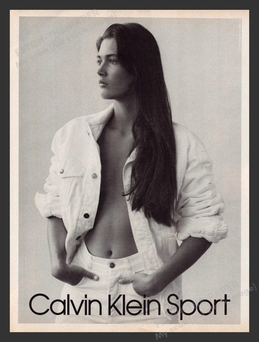 1988 Calvin Klein Sport Topless Model Print Advertisement Ad