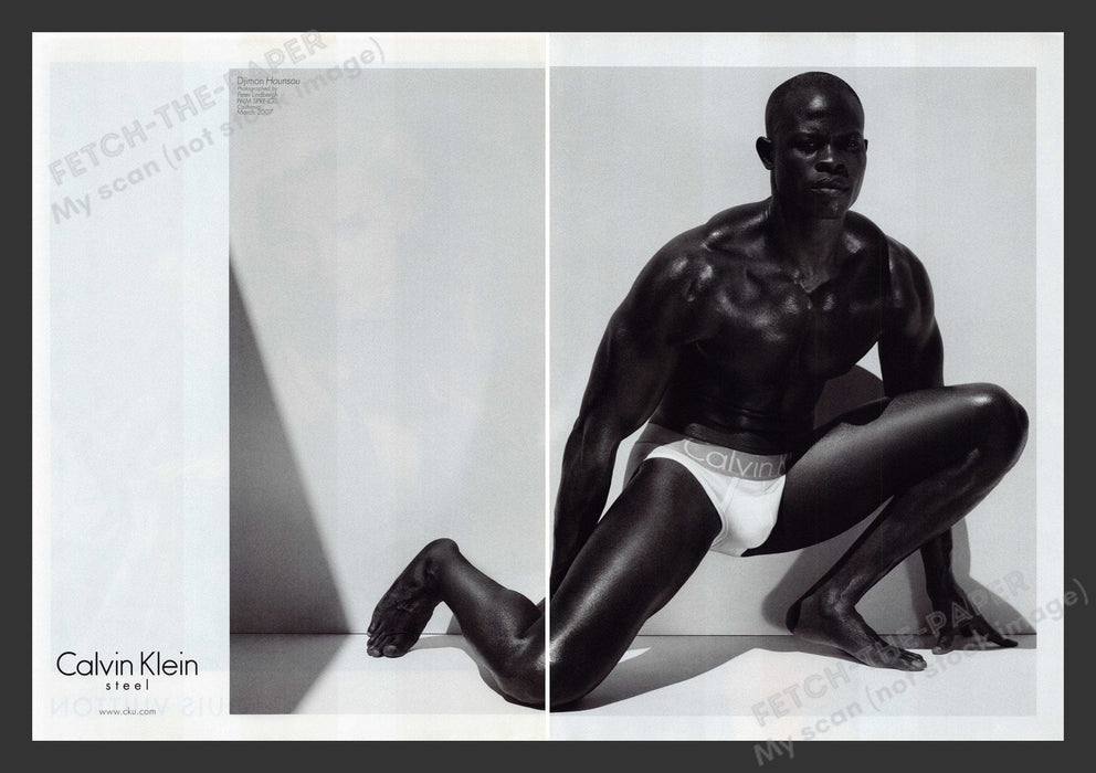 Calvin Klein Steel 2000s Print Advertisement Ad Cologne 2007 Djimon Hounsou Fetch the Paper!