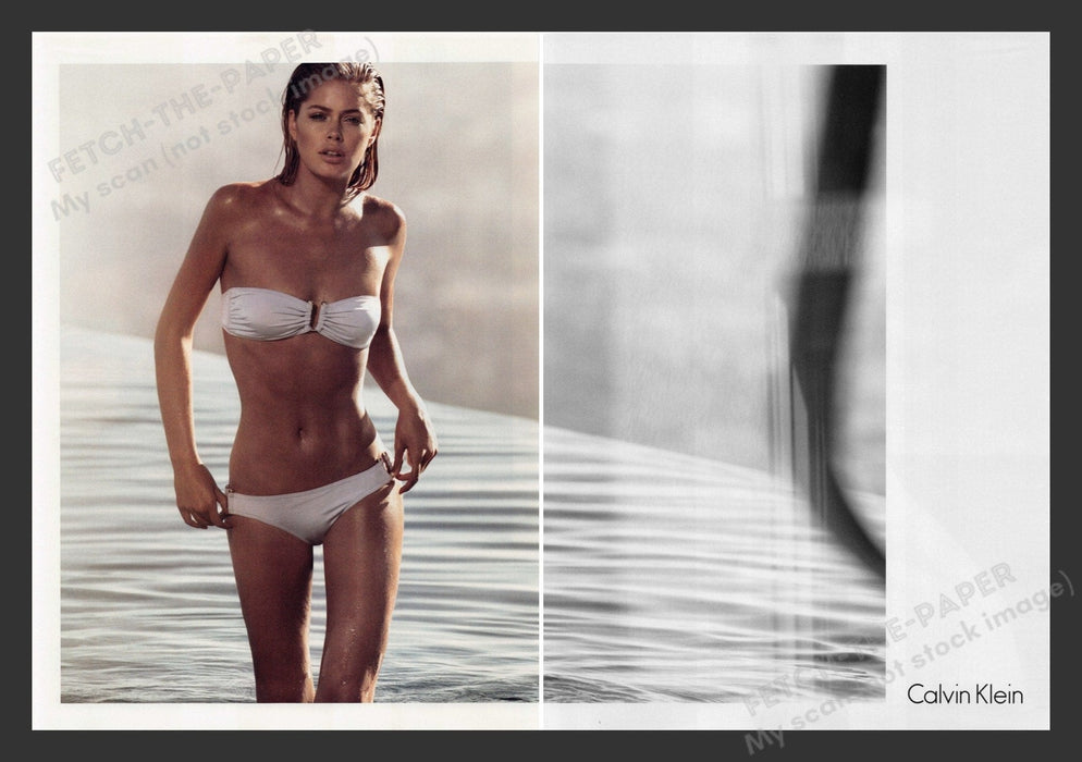 Calvin Klein Swimwear Bikini Model 2000s Print Advertisement Ad (2 pgs) 2008 Fetch the Paper!