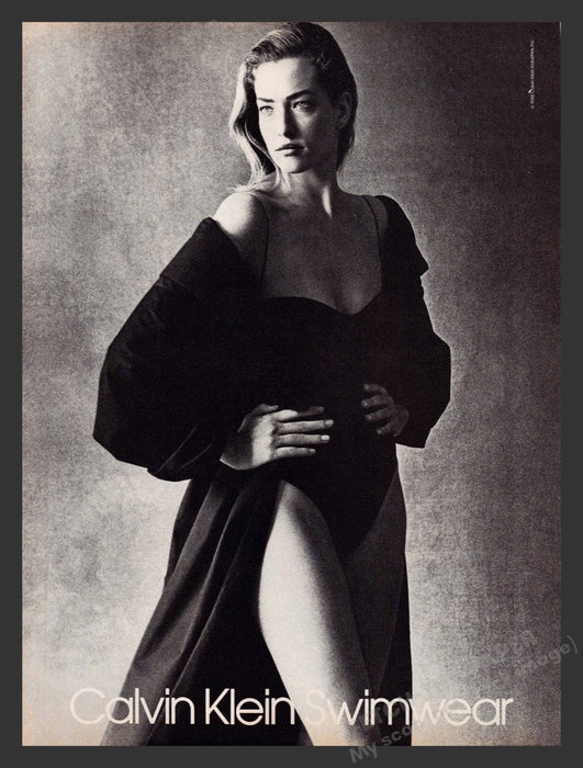 1988 Calvin Klein Swimwear Sexy Model Print Advertisement Ad