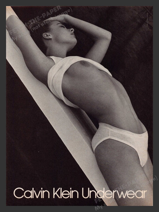 1984 Calvin Klein Underwear Risque Breast Showing Print Advertisement Ad