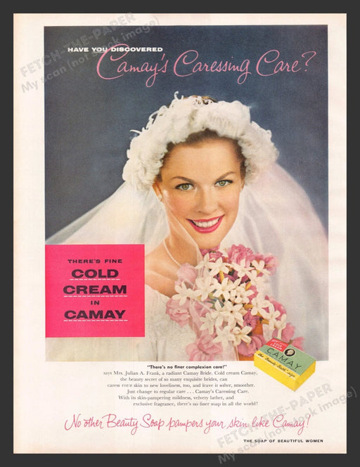1956 Camay Cold Cream Bride Print Advertisement Ad