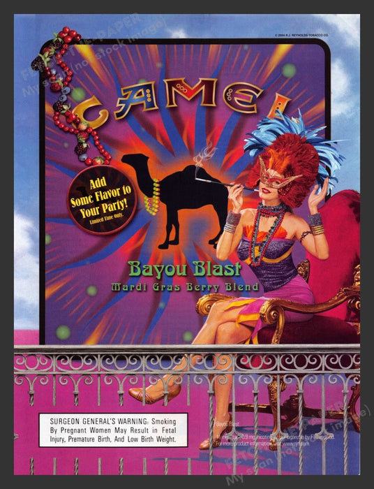 2004 Camel Cigarettes Bayou Blast Mardi Gras Print Advertisement Ad