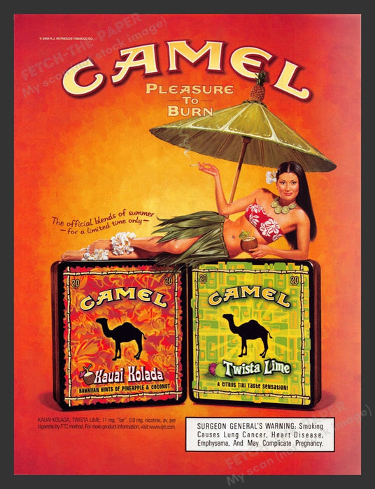 2004 Camel Cigarettes Kauai Kolada & Twista Lime Print Advertisement Ad