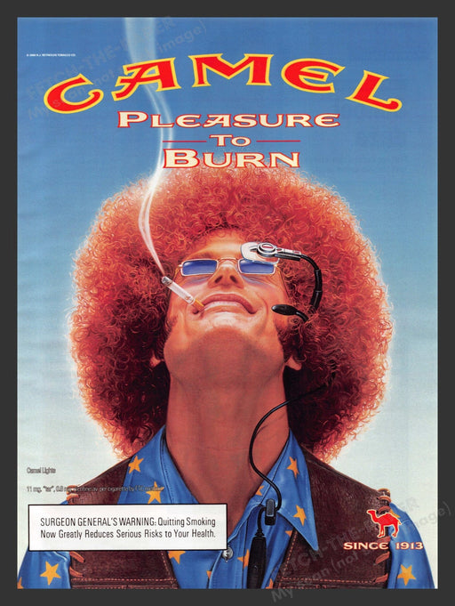 2000 Camel Cigarettes Red Head Afro Print Advertisement Ad.
