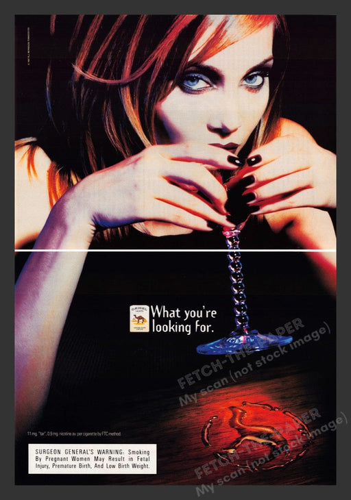 1998 Camel Cigarettes Sexy Girl Drinking at Bar Print Advertisement (2 Pages)