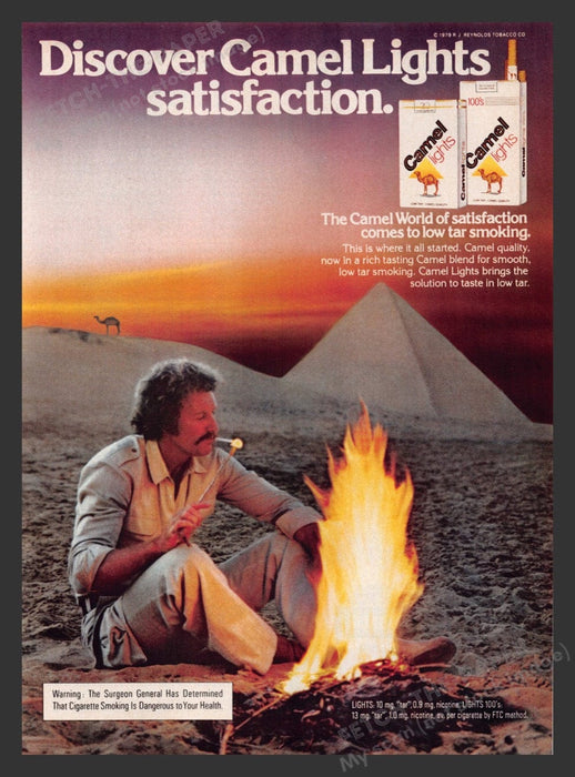 1979 Camel Lights Cigarettes Pyramids of Giza Egypt Print Advertisement Ad