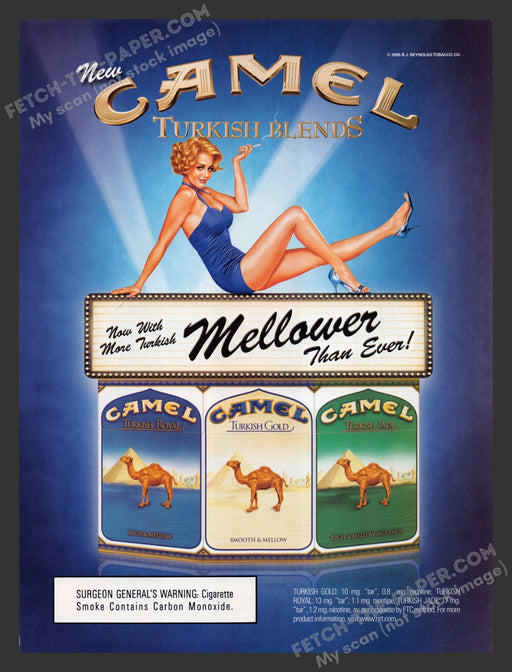 2005 Print Advertisement Camel Turkish Blends Cigarettes Sexy Girl Ad.