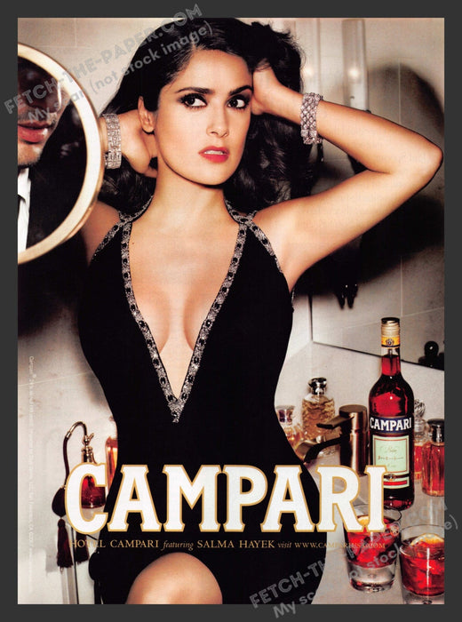 2007 Print Advertisement Campari Hotel Sink Salma Hayek Actress Alcohol Ad.