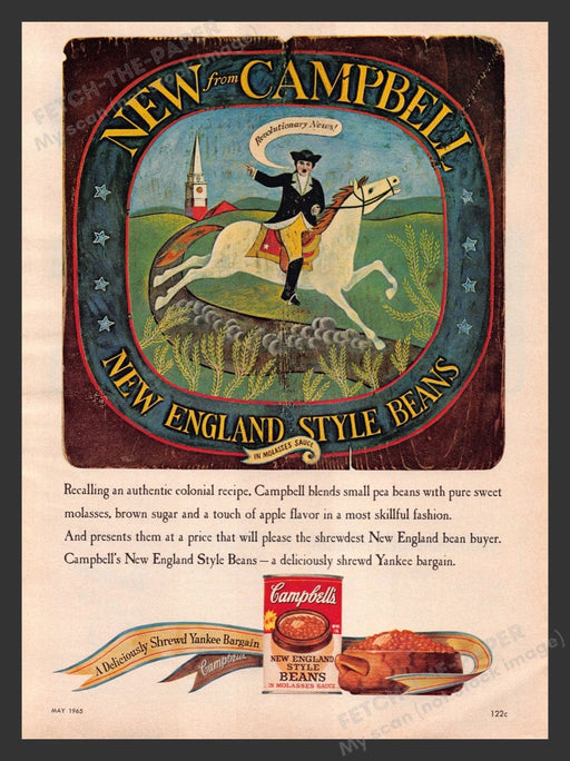 1965 Campbell's New England Style Beans Print Advertisement Ad
