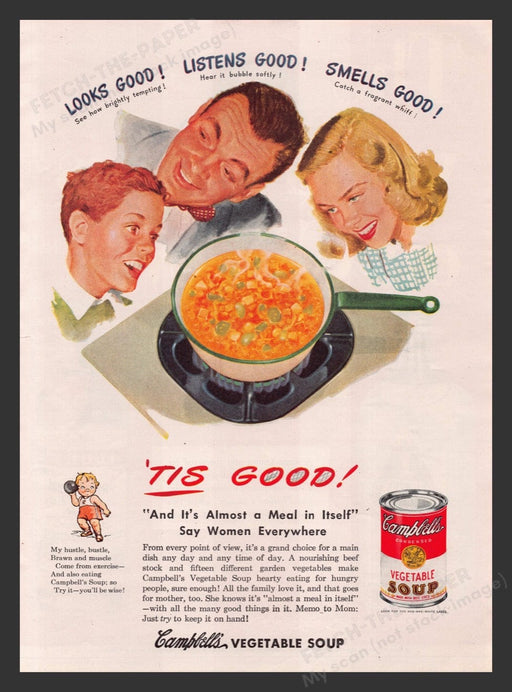 1948 Campbell's Vegetable Soup Family Print Advertisement Ad