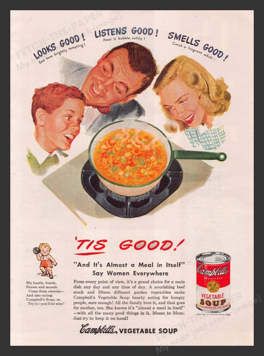 1948 Campbell's Vegetable Soup Family Print Advertisement Ad